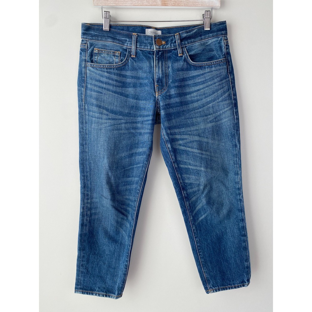 Crippen Womens Cropped Boyfriend Jeans 26 Cotton‎ USA Made Casual Y2K Capri